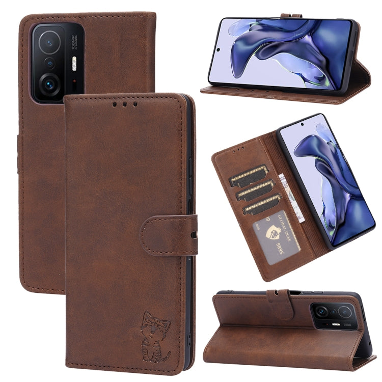 Embossed Happy Cat Pattern Horizontal Flip Leather Case with Holder & Card Slots & Wallet, For Xiaomi Redmi Note 10 Pro 5G, For Xiaomi Redmi 10, For Xiaomi Mi 11, For Xiaomi Mi 11T, For Xiaomi Mi 11 Ultra, For Xiaomi Mi 11 Lite, For Google Pixel 5a 5G ...
