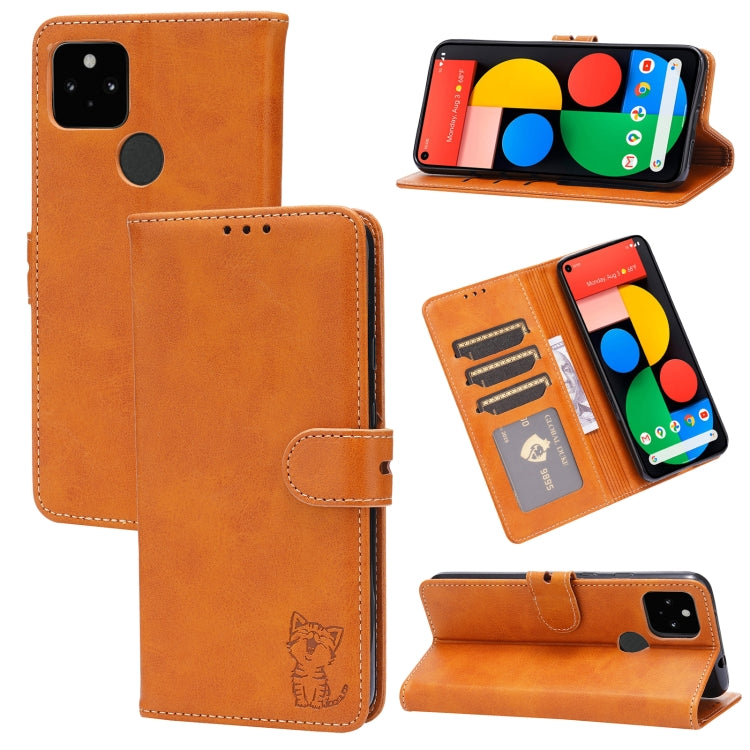 Embossed Happy Cat Pattern Horizontal Flip Leather Case with Holder & Card Slots & Wallet, For Xiaomi Redmi Note 10 Pro 5G, For Xiaomi Redmi 10, For Xiaomi Mi 11, For Xiaomi Mi 11T, For Xiaomi Mi 11 Ultra, For Xiaomi Mi 11 Lite, For Google Pixel 5a 5G ...