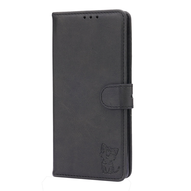 Embossed Happy Cat Pattern Horizontal Flip Leather Case with Holder & Card Slots & Wallet, For Google Pixel 6, For Google Pixel 6 Pro