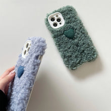 Load image into Gallery viewer, Plush Heart Soft Protective Case, For iPhone 11 Pro