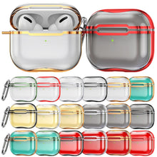 Load image into Gallery viewer, Electroplating Frame + Transparent TPU Earphone Protective Case with Hook, For AirPods 3