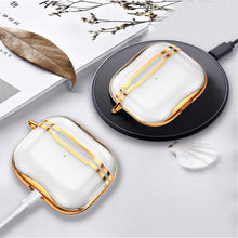 Load image into Gallery viewer, Electroplating Frame + Transparent TPU Earphone Protective Case with Hook, For AirPods 3