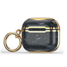 Load image into Gallery viewer, Marble Texture Electroplating Frame Earphone Protective Case with Hook, For AirPods 3