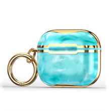 Load image into Gallery viewer, Marble Texture Electroplating Frame Earphone Protective Case with Hook, For AirPods 3