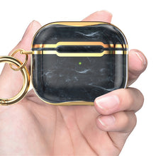 Load image into Gallery viewer, Marble Texture Electroplating Frame Earphone Protective Case with Hook, For AirPods 3