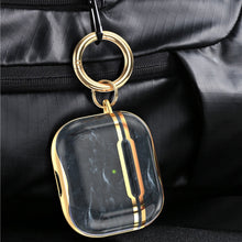 Load image into Gallery viewer, Marble Texture Electroplating Frame Earphone Protective Case with Hook, For AirPods 3