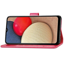 Load image into Gallery viewer, Four-leaf Clasp Embossed Leather Case with Lanyard &amp; Card Slot &amp; Wallet &amp; Holder, For Samsung Galaxy A03s 166mm