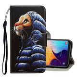 3D Colored Drawing Horizontal Flip PU Leather Case with Holder & Card Slots & Wallet, For Galaxy A40, For Galaxy A50, For Galaxy A70