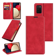 Load image into Gallery viewer, Retro-skin Magnetic Suction Leather Case with Holder &amp; Card Slots &amp; Wallet, For Galaxy A03s 166mm