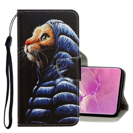 3D Colored Drawing Horizontal Flip PU Leather Case with Holder & Card Slots & Wallet, For Galaxy S10 Plus, For Galaxy S10e