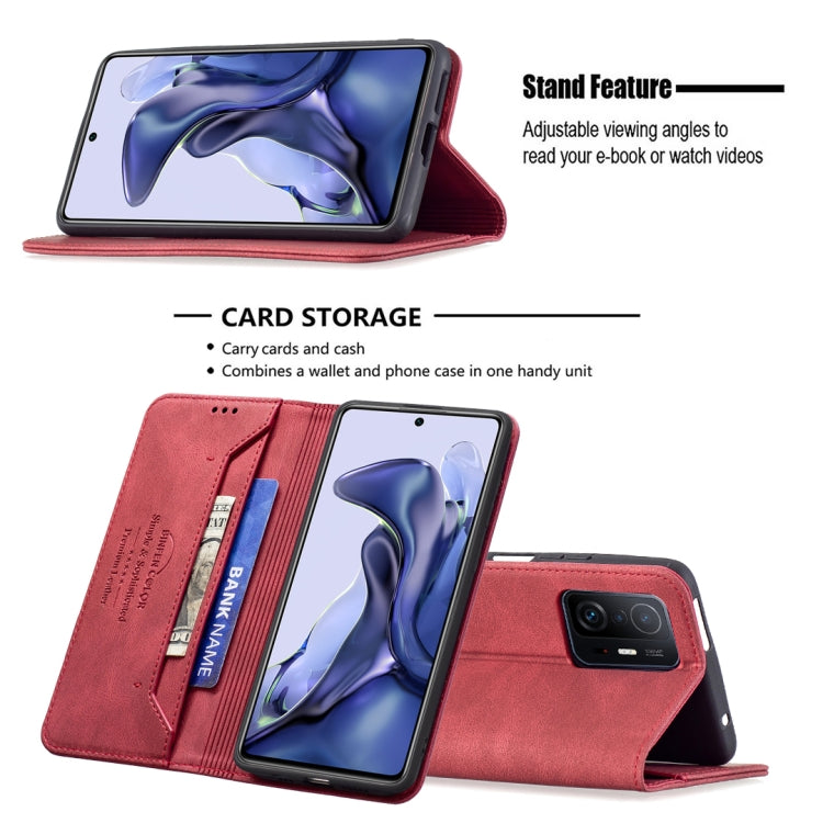 Magnetic RFID Blocking Anti-Theft Leather Case with Holder & Card Slots & Wallet, For Xiaomi 11T / 11T Pro, For Xiaomi Poco M3/Redmi Note 9 4G, For Xiaomi Poco M3 Pro/Redmi Note 10 5G, For Xiaomi Poco X3 / X3 NFC