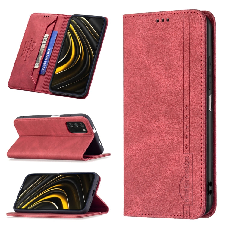 Magnetic RFID Blocking Anti-Theft Leather Case with Holder & Card Slots & Wallet, For Xiaomi 11T / 11T Pro, For Xiaomi Poco M3/Redmi Note 9 4G, For Xiaomi Poco M3 Pro/Redmi Note 10 5G, For Xiaomi Poco X3 / X3 NFC