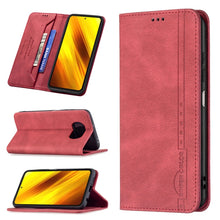 Load image into Gallery viewer, Magnetic RFID Blocking Anti-Theft Leather Case with Holder &amp; Card Slots &amp; Wallet, For Xiaomi 11T / 11T Pro, For Xiaomi Poco M3/Redmi Note 9 4G, For Xiaomi Poco M3 Pro/Redmi Note 10 5G, For Xiaomi Poco X3 / X3 NFC
