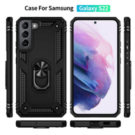 Shockproof TPU + PC Protective Case with 360 Degree Rotating Holder, For Samaung Galaxy S22 5G, For Samaung Galaxy S22+ 5G, For Samaung Galaxy S22 Ultra 5G