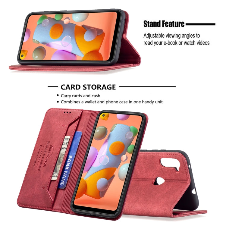 Magnetic RFID Blocking Anti-Theft Leather Case with Holder & Card Slots & Wallet, For Samsung Galaxy A11 / M11, For Samsung Galaxy A12, For Samsung Galaxy A21s, For Samsung Galaxy A21, For Samsung Galaxy A22 4G, For Samsung Galaxy A22 5G               ...