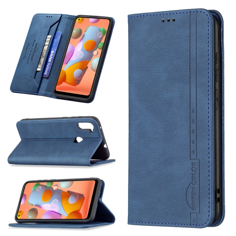 Magnetic RFID Blocking Anti-Theft Leather Case with Holder & Card Slots & Wallet, For Samsung Galaxy A11 / M11, For Samsung Galaxy A12, For Samsung Galaxy A21s, For Samsung Galaxy A21, For Samsung Galaxy A22 4G, For Samsung Galaxy A22 5G               ...