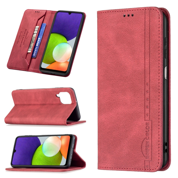 Magnetic RFID Blocking Anti-Theft Leather Case with Holder & Card Slots & Wallet, For Samsung Galaxy A11 / M11, For Samsung Galaxy A12, For Samsung Galaxy A21s, For Samsung Galaxy A21, For Samsung Galaxy A22 4G, For Samsung Galaxy A22 5G               ...