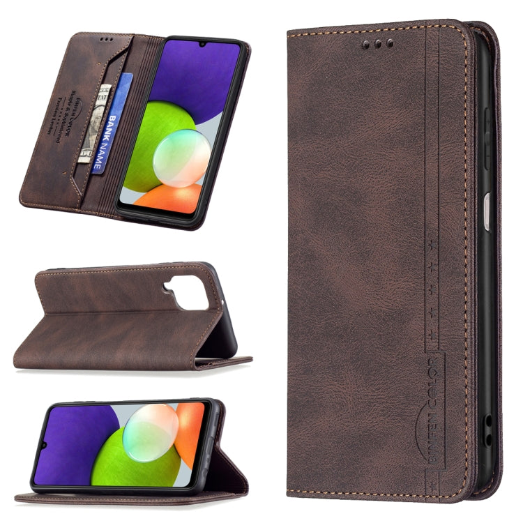 Magnetic RFID Blocking Anti-Theft Leather Case with Holder & Card Slots & Wallet, For Samsung Galaxy A11 / M11, For Samsung Galaxy A12, For Samsung Galaxy A21s, For Samsung Galaxy A21, For Samsung Galaxy A22 4G, For Samsung Galaxy A22 5G               ...