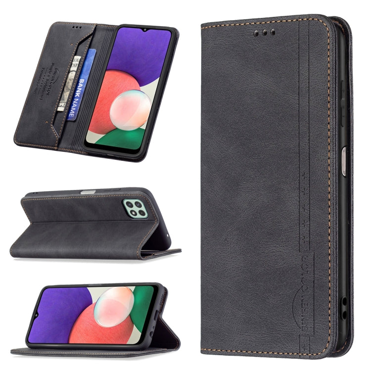 Magnetic RFID Blocking Anti-Theft Leather Case with Holder & Card Slots & Wallet, For Samsung Galaxy A11 / M11, For Samsung Galaxy A12, For Samsung Galaxy A21s, For Samsung Galaxy A21, For Samsung Galaxy A22 4G, For Samsung Galaxy A22 5G               ...