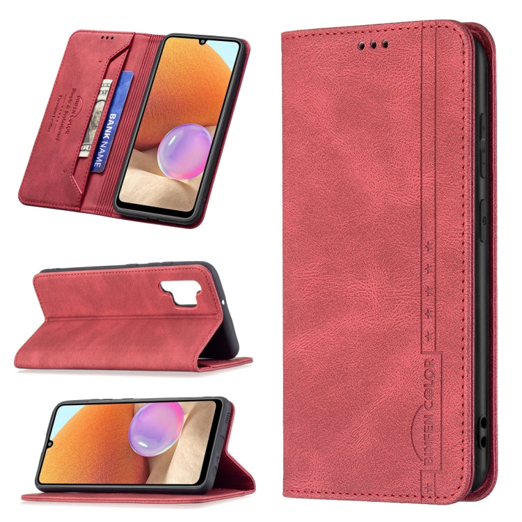 Magnetic RFID Blocking Anti-Theft Leather Case with Holder & Card Slots & Wallet, For Samsung Galaxy A11 / M11, For Samsung Galaxy A12, For Samsung Galaxy A21s, For Samsung Galaxy A21, For Samsung Galaxy A22 4G, For Samsung Galaxy A22 5G               ...