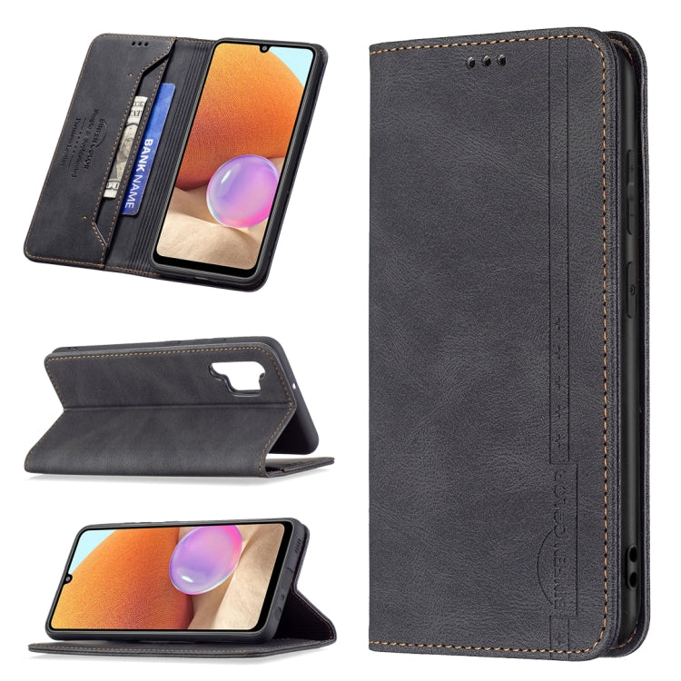 Magnetic RFID Blocking Anti-Theft Leather Case with Holder & Card Slots & Wallet, For Samsung Galaxy A11 / M11, For Samsung Galaxy A12, For Samsung Galaxy A21s, For Samsung Galaxy A21, For Samsung Galaxy A22 4G, For Samsung Galaxy A22 5G               ...