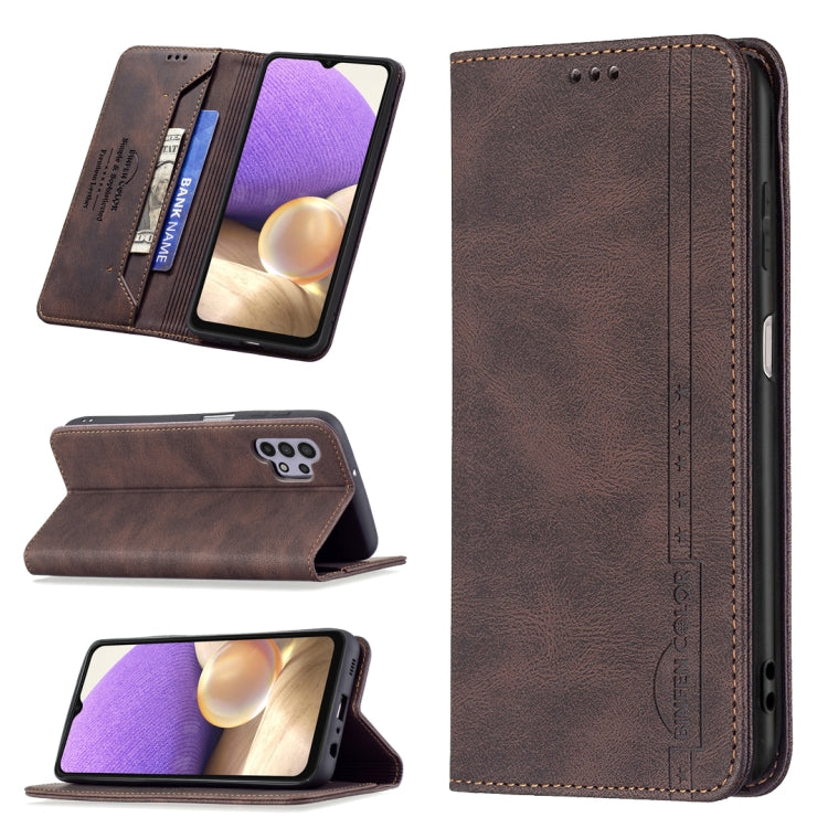 Magnetic RFID Blocking Anti-Theft Leather Case with Holder & Card Slots & Wallet, For Samsung Galaxy A11 / M11, For Samsung Galaxy A12, For Samsung Galaxy A21s, For Samsung Galaxy A21, For Samsung Galaxy A22 4G, For Samsung Galaxy A22 5G               ...
