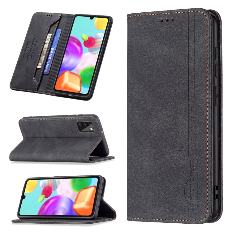 Magnetic RFID Blocking Anti-Theft Leather Case with Holder & Card Slots & Wallet, For Samsung Galaxy A11 / M11, For Samsung Galaxy A12, For Samsung Galaxy A21s, For Samsung Galaxy A21, For Samsung Galaxy A22 4G, For Samsung Galaxy A22 5G               ...