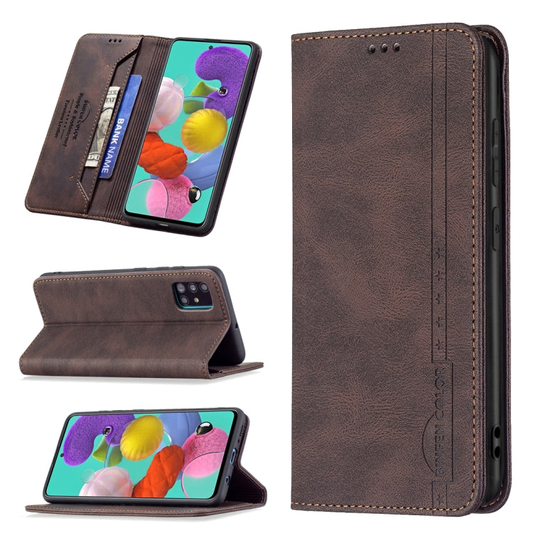 Magnetic RFID Blocking Anti-Theft Leather Case with Holder & Card Slots & Wallet, For Samsung Galaxy A11 / M11, For Samsung Galaxy A12, For Samsung Galaxy A21s, For Samsung Galaxy A21, For Samsung Galaxy A22 4G, For Samsung Galaxy A22 5G               ...