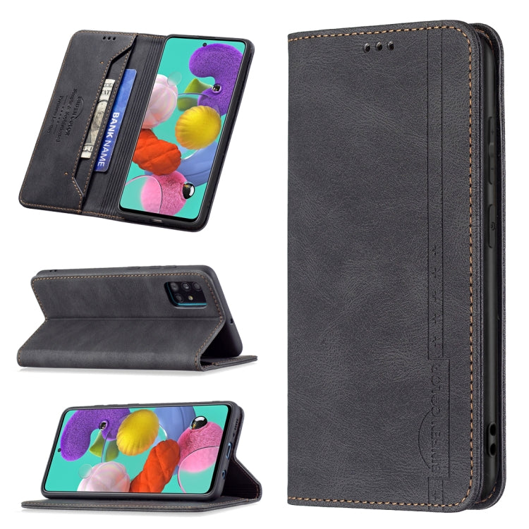 Magnetic RFID Blocking Anti-Theft Leather Case with Holder & Card Slots & Wallet, For Samsung Galaxy A11 / M11, For Samsung Galaxy A12, For Samsung Galaxy A21s, For Samsung Galaxy A21, For Samsung Galaxy A22 4G, For Samsung Galaxy A22 5G               ...