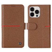 Load image into Gallery viewer, GEBEI Top-grain Leather Horizontal Flip Protective Case with Holder &amp; Card Slots &amp; Wallet &amp; Photo Frame, For iPhone 13, For iPhone 13 Pro, For iPhone 13 Pro Max