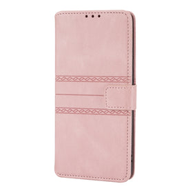 Embossed Striped Magnetic Buckle PU + TPU Horizontal Flip Leather Case, For Samsung Galaxy A02s 166mm