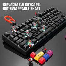 Load image into Gallery viewer, HXSJ L600 87 Keys USB-C / Type-C Wired Red Shaft Mechanical Keyboard with Cool Backlight