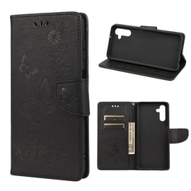 Butterfly Embossed Horizontal Flip Leather Phone Case with Card Slot & Holder, For Samsung Galaxy A13 5G
