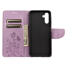 Load image into Gallery viewer, Butterfly Flower Pattern Horizontal Flip Leather Phone Case with Card Slot &amp; Holder, For Samsung Galaxy A13 5G
