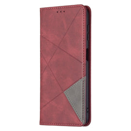 Rhombus Texture Horizontal Flip Magnetic Leather Phone Case with Holder & Card Slots, For Samsung Galaxy A22 4G