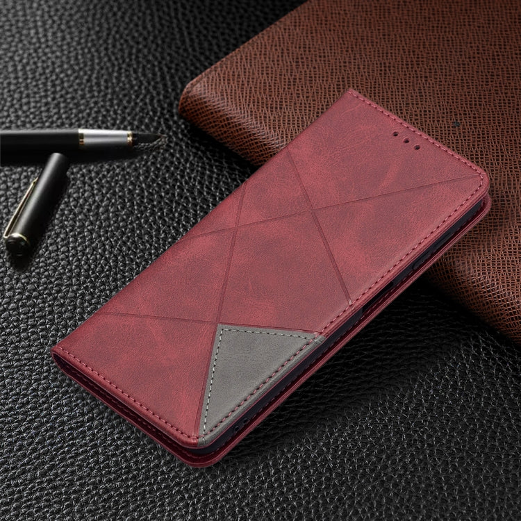 Rhombus Texture Horizontal Flip Magnetic Leather Phone Case with Holder & Card Slots, For Samsung Galaxy A22 4G