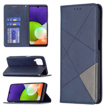 Load image into Gallery viewer, Rhombus Texture Horizontal Flip Magnetic Leather Phone Case with Holder &amp; Card Slots, For Samsung Galaxy A22 4G