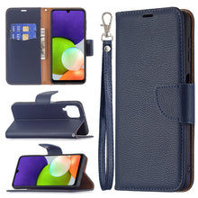 Load image into Gallery viewer, Litchi Texture Pure Color Horizontal Flip Leather Phone Case with Holder &amp; Card Slots &amp; Wallet &amp; Lanyard, For Samsung Galaxy A22 4G