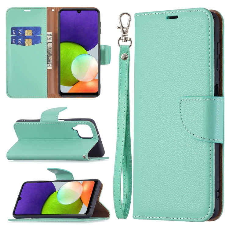 Litchi Texture Pure Color Horizontal Flip Leather Phone Case with Holder & Card Slots & Wallet & Lanyard, For Samsung Galaxy A22 4G