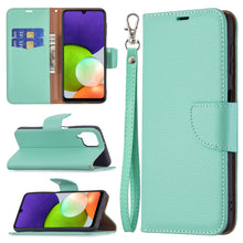 Load image into Gallery viewer, Litchi Texture Pure Color Horizontal Flip Leather Phone Case with Holder &amp; Card Slots &amp; Wallet &amp; Lanyard, For Samsung Galaxy A22 4G