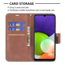 Load image into Gallery viewer, Retro Lambskin Texture Pure Color Horizontal Flip Leather Phone Case with Holder &amp; Card Slots &amp; Wallet &amp; Lanyard, For Samsung Galaxy A22 4G