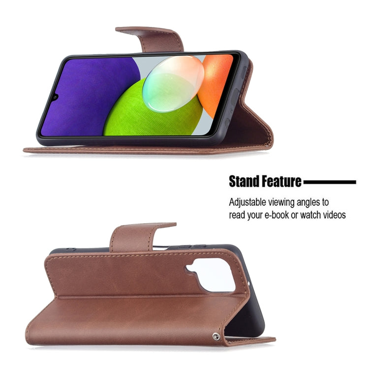 Retro Lambskin Texture Pure Color Horizontal Flip Leather Phone Case with Holder & Card Slots & Wallet & Lanyard, For Samsung Galaxy A22 4G