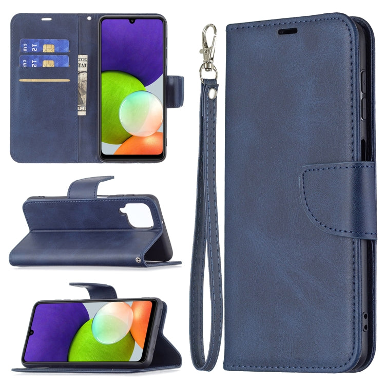 Retro Lambskin Texture Pure Color Horizontal Flip Leather Phone Case with Holder & Card Slots & Wallet & Lanyard, For Samsung Galaxy A22 4G