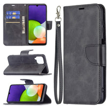 Load image into Gallery viewer, Retro Lambskin Texture Pure Color Horizontal Flip Leather Phone Case with Holder &amp; Card Slots &amp; Wallet &amp; Lanyard, For Samsung Galaxy A22 4G