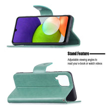 Load image into Gallery viewer, Embossing Two Butterflies Pattern Horizontal Flip Leather Phone Case with Holder &amp; Card Slot &amp; Wallet &amp; Lanyard, For Samsung Galaxy A22 4G