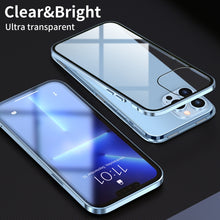 Load image into Gallery viewer, HD Magnetic Metal Frame Double-sided Tempered Glass Phone Case, For iPhone 13, For iPhone 13 Pro, For iPhone 13 Pro Max, For iPhone 13 mini