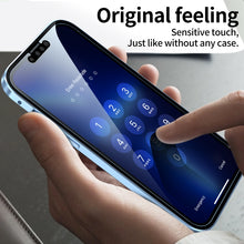 Load image into Gallery viewer, HD Magnetic Metal Frame Double-sided Tempered Glass Phone Case, For iPhone 13, For iPhone 13 Pro, For iPhone 13 Pro Max, For iPhone 13 mini