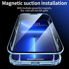 Load image into Gallery viewer, HD Magnetic Metal Frame Double-sided Tempered Glass Phone Case, For iPhone 13, For iPhone 13 Pro, For iPhone 13 Pro Max, For iPhone 13 mini