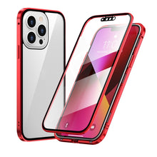 Load image into Gallery viewer, HD Magnetic Metal Frame Double-sided Tempered Glass Phone Case, For iPhone 13, For iPhone 13 Pro, For iPhone 13 Pro Max, For iPhone 13 mini