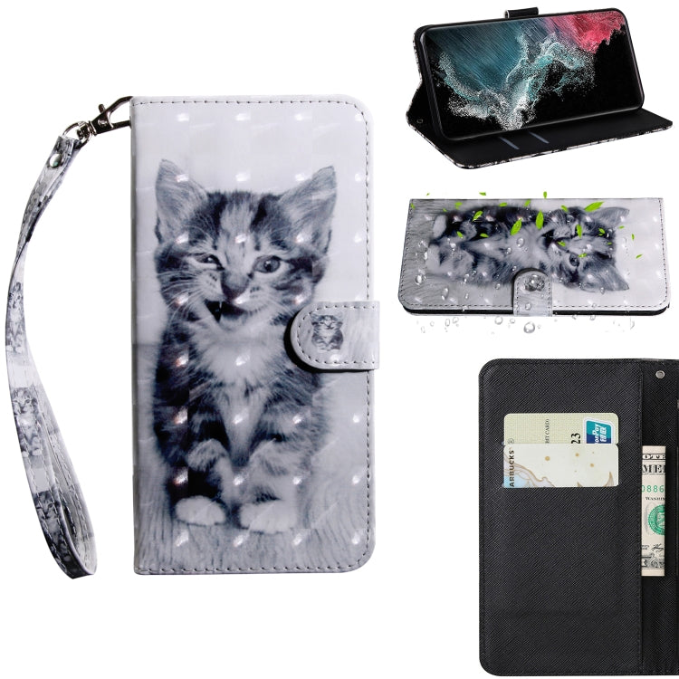 3D Painted Pattern Horizontal Flip Leather Phone Case with Holder & Lanyard, For Samaung Galaxy S22 5G, For Samaung Galaxy S22+ 5G, For Samaung Galaxy S22 Ultra 5G, For Samsung Galaxy A13 5G
